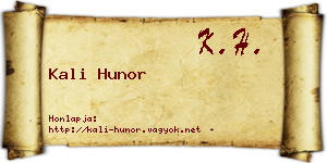 Kali Hunor névjegykártya